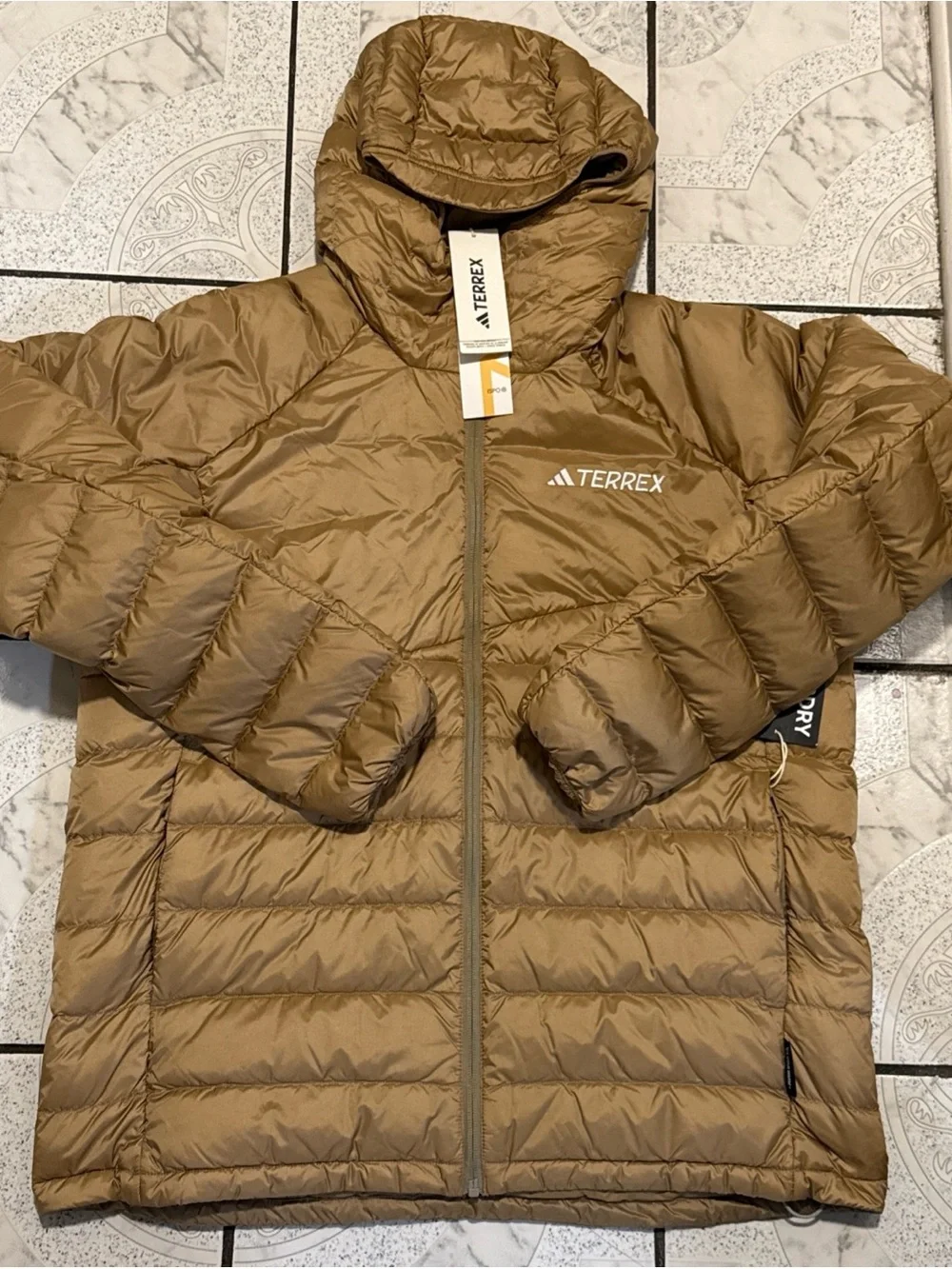 New Adidas Terrex XPERIOR Climawarm+ Down Hooded Jacket Men’s Size Large JL5561